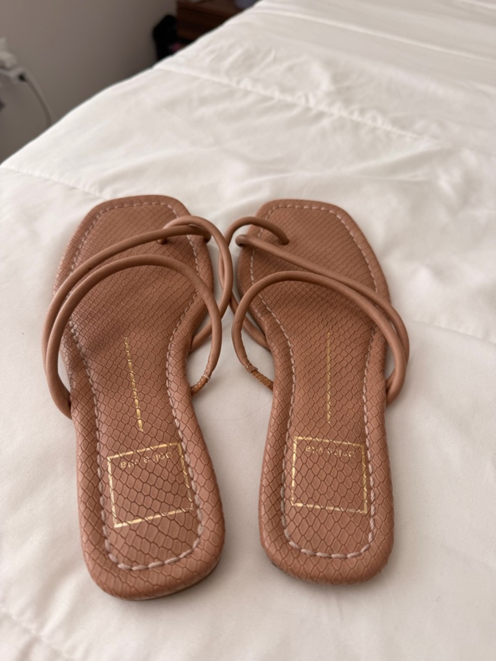 Dolce Vita Tan Strappy Square-Toe Sandals